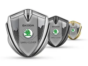 Skoda 3D Emblema Insignia Lujoso Acabado Aleación 3D Detalle
